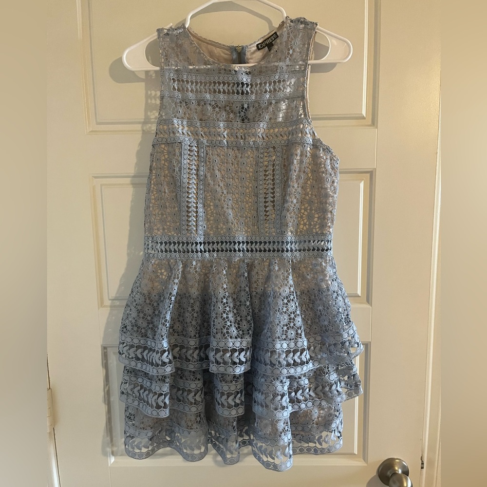 Express size small blue lacy dress